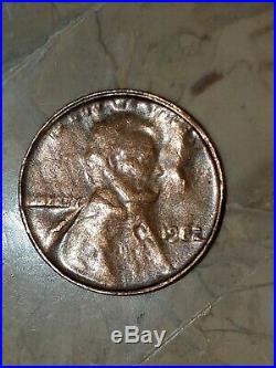 1982 Lincoln cent penny LG DT BRONZE 1C MINT ERROR Obverse Struck Thru Capped