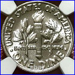 1982 No P Roosevelt Dime Ngc Ms-66 Full Torch Missing Mintmark Mint Error