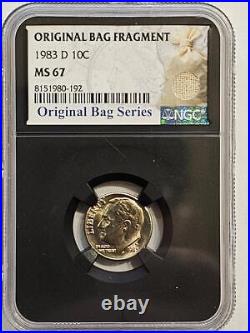 1983-D NGC MS67 Roosevelt Dime Original Bag Fragment Series