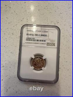 1983 Half Proof Sovereign 22ct Gold NGC PF69 Royal Mint Coin Elizabeth U CAM