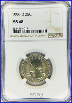 1990-d 25c Ngc Ms68