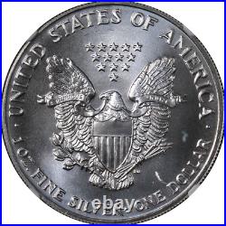 1991 Silver American Eagle $1 NGC MS68 Mint ERROR Reverse Struck Thru