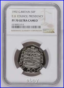 1992 1993 50p EU presidency Proof dual dated Royal mint NGC PF 70 Ultra Cameo