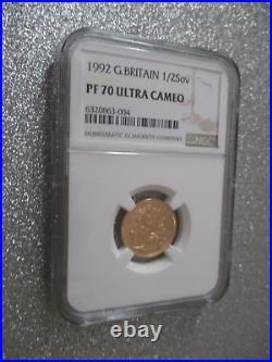 1992 Royal Mint Gold Proof HALF Sovereign Graded NGC PF70 Ultra Cameo