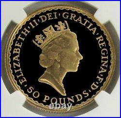 1993 Gold Great Britain 462 Mint4ed 50 Pounds Britannia Ngc Proof 69 Ultra Cameo