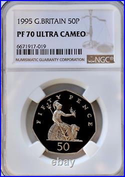 1995 50p Britannia Proof. NGC PF70 Royal Mint Great Britain