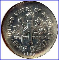 1996-P BROADSTRUCK DIME NGC Mint Error MS66 Roosevelt 10c Coin