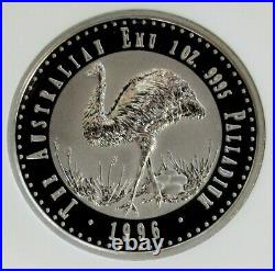 1996 PALLADIUM AUSTRALIA 1oz EMU NGC MINT STATE 64 ONLY 1,144 MINTED