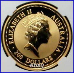 1997 Gold Australia 2 Oz $200 Ngc Mint State 69 Red Kangaroo