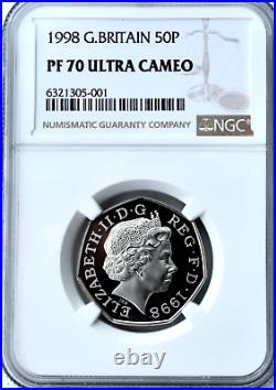 1998 50p Britannia Proof NGC PF70 Great Britain Royal Mint Top Pop Finest Known