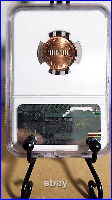 1999 Lincoln Cent Broadstruck With Obv Indent Mint Error NGC MS64RD #2009441-028