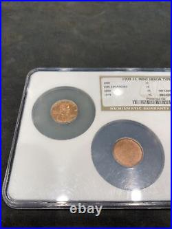 1999 Lincoln Penny Mint Error Type Set NGC