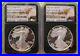 % 2 COIN SET 2021 W S NGC PF70UC PROOF SILVER EAGLE, TYPE 2, Eagle/Mtn