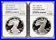 2 coin set 2021 type 2 w and s proof silver eagles ngc pf69 uc brown label coa