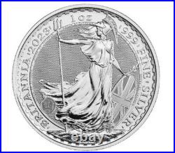 2 coin set 2023 2 pound silver britannia QE II and KC III effigy ngc ms69 FR/CR