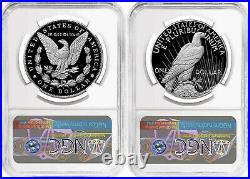 2 coin set 2023 s proof morgan peace silver dollars ngc pf70 uc fdoi pre-sale