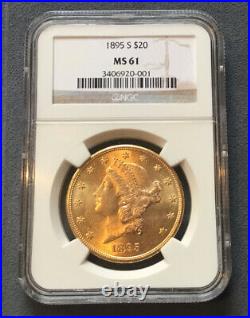$20 Liberty Gold Double Eagle MS-61 NGC 1895 S-Mint