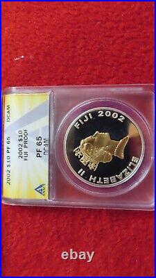 2002 Fiji $10 Westminster Abbey Choirers Gold Gilt Silver Proof Coin NGC PR PF65