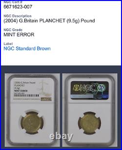 2004 One pound coin old Round Royal Mint error Blank planchet NGC RARE