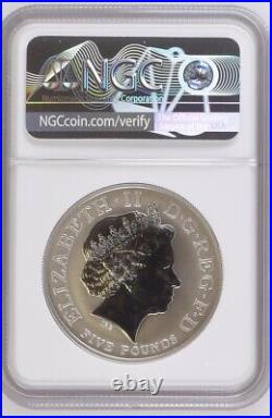 2004 Royal Mint £5 Platinum Proof Piedfort NGC RP69 Top Pop Entente Cordiale