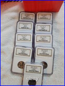 2005 2006 Mixed Lot of 9 SMS US Statehood Quarters P+D NGC MS 66-69 with Case