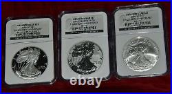 2006 US Mint Silver American Eagle 20th Anniversary Set All NGC Graded 70s