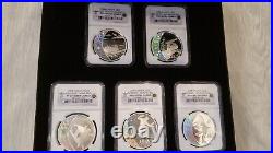 2008 Canada Hologram Coins, 5 Silver $25 NGC PR-69 Set, Olympic Royal Mint