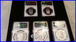 2008 Canada Hologram Coins, 5 Silver $25 NGC PR-69 Set, Olympic Royal Mint