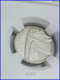 2009 1p One Penny coin shield MINT ERROR Silver Colour, PF58 ULTRA CAMEO NGC
