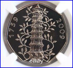 2009 Kew Gardens 50p Royal Mint Fifty Pence MS69 DPL NGC Great Britain UK BU
