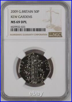 2009 Kew Gardens 50p Royal Mint MS69 DPL NGC Great Britain UK BU RARE GRADE