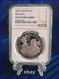 2009 Royal Mint 1oz Silver Proof Britannia £2 coin NGC Graded PF69 Ultra Cameo