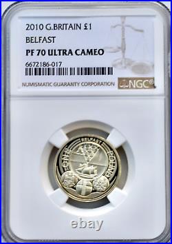 2010 £1 Belfast Pound NGC PF70 Proof Royal Mint