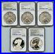 2011 American Silver Eagle 5-Coin Set NGC MS70 & PF70 United States Mint BX483