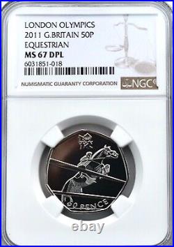 2011 Olympics Equestrian 50p Royal Mint MS67 DPL NGC Britain