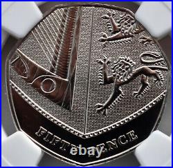 2012 50p Shield Arms MS66 NGC Fifty Britain Royal Mint BU