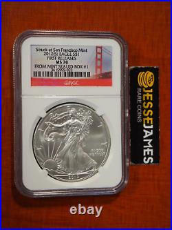 2012 (s) Silver Eagle Ngc Ms70 Struck At San Francisco From Mint Sealed Box #1