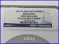2013 £10 Silver 5oz Britannia NGC PF69 Ultra Cameo First Releases