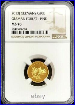 2013 J Gold Germany 20 Euro German Forest Pine Trees Coin Ngc Mint State 70