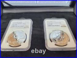 2014 Year of the Horse & Britannia Mule 1oz Silver 2 Coin error NGC Graded Set