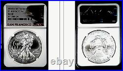 2014 x 4 Eagle $1 MS69 NGC San Francisco Label 1oz 0.999 Silver total 44.01m