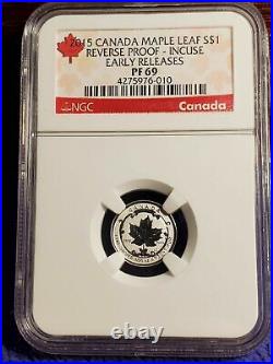2015 Canada $3 Maple Leaf. 999 Ngc Graded Incuse Set Lot Of 3 Coins
