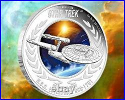 2015 Star Trek Proof Enterprise Silver Coin Signed By William Shatner Ngc Pf70uc