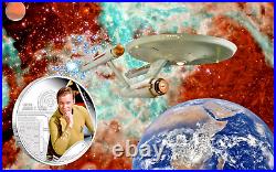 2015 Star Trek Proof Enterprise Silver Coin Signed By William Shatner Ngc Pf70uc