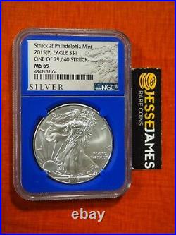 2015 (p) $1 American Silver Eagle Ngc Ms69 Struck At Philadelphia Mint Label