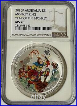 2016 Australia S$1 Monkey King NGC MS70