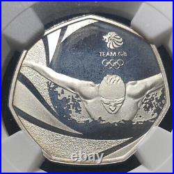 2016 Rio Olympic Team GB UK 50p Fifty Pence Silver Proof Coin NGC PF 67 ULT CAM