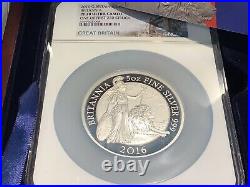 2016 Royal Mint British Britannia £10 Ten Pound Silver Proof 5oz NGC PR70 b15.6