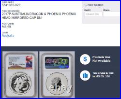2017 Australia Dragon & Phoenix 1oz Silver bullion ERROR COIN Perth Mint NGC