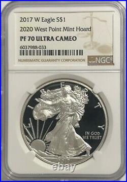 2017 W $1 Proof Silver Eagle Ngc Pf70 Ultra Cameo 2020 West Point Mint Hoard